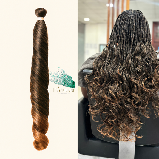 REINE E. French Curls glamour dégradé noir-chatain/châtain clair