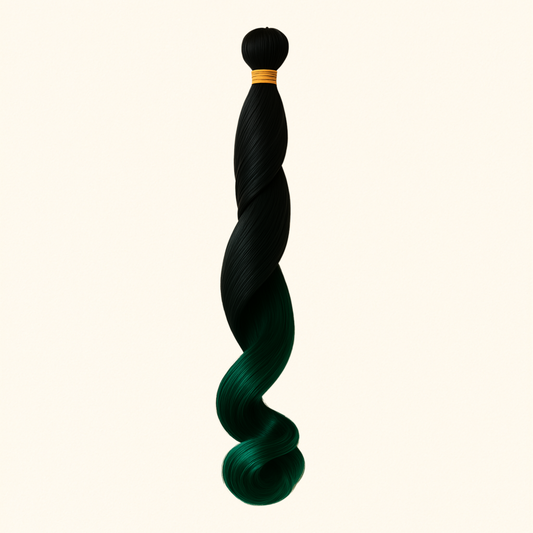 REINE E. French Curls glamour dégradé noir/vert