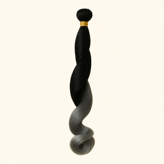 REINE E. French Curls glamour dégradé noir/gris