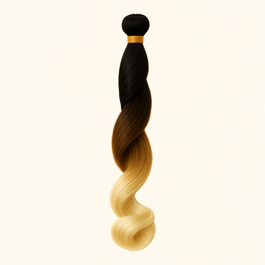 REINE E. French Curls glamour dégradé 3 couleurs noir/châtain clair/blond platine